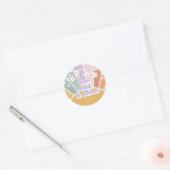 Sticker Rond Retro Sunshine Rainbow Daisy One Wild Trois (Enveloppe)