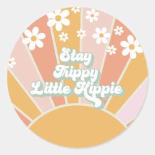 Sticker Rond Retro Sunshine Reste Trippy Little Hippie floral