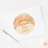 Sticker Rond Retro super anniversaire bébé merci (Enveloppe)