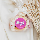 Sticker Rond Retro Super Anniversaire Merci Favoriser