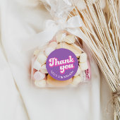 Sticker Rond Retro Super Anniversaire Merci Favoriser