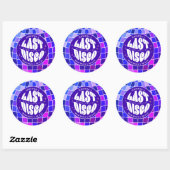 Sticker Rond Retro Super Dernier Disco Bachelorette Weekend Par (Feuille)