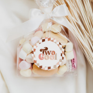 Sticker Rond Retro Super deux filles Cool 2e anniversaire