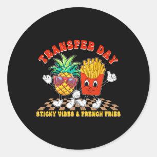 Sticker Rond Retro Super jour de transfert Vibes collantes Ivf