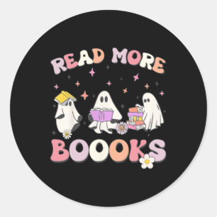 Sticker Rond retro Super Lire plus Livres Ghost Boo ghoul drôle