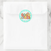 Sticker Rond Retro Super Smile Daisy Good Vibes (Sac)