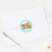 Sticker Rond Retro Super Smile Daisy Good Vibes (Enveloppe)