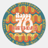 Sticker Rond Retro Super Wave Custom 70e anniversaire (Devant)