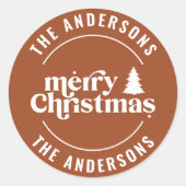 Sticker Rond Rétro Terracotta Noël Moderne Minimal unique (Devant)