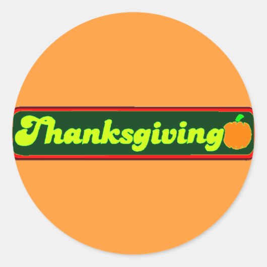 Sticker Rond Retro Thanksgiving Decal (Devant)