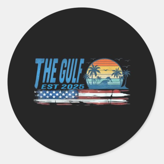 Sticker Rond Retro The Gulf Est 2025 Women Men (Devant)
