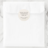 Sticker Rond Retro Typewriter Ivory Custom Wedding Thank You (Sac)