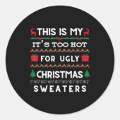 Sticker Rond Retro Ugly Christmas Sweater Candy Cane Tree Vibes (Devant)