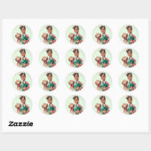 Sticker Rond Retro Valentine Flirty Guy (Feuille)