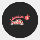 Sticker Rond Retro Valentines Lovebug Heart Groovy Valentines M (Devant)