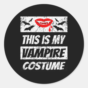 Sticker Rond Rétro Vampire Halloween Outfit Easy Halloween Drac