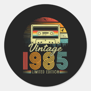 Sticker Rond Rétro Vintage 1985 Édition Limitée 41 Ans Bi