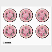 Sticker Rond Retro Vintage Christmas: 1950's Pink Xmas (Feuille)