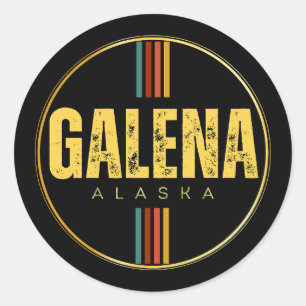 Sticker Rond Retro vintage Galena City Alaska State les années 
