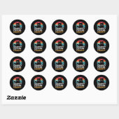 Sticker Rond Retro Vintage Grumpy Coffee Harris (Feuille)