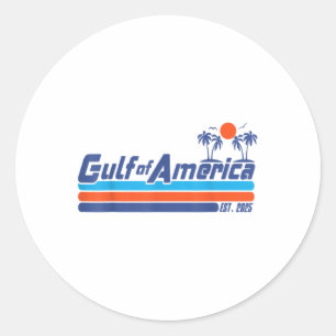 Sticker Rond Retro Vintage Gulf Of Us America 2025 American Fla