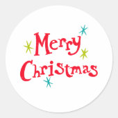 Sticker Rond Retro Vintage Lettres Joyeux Noël (Devant)