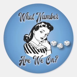Sticker Rond Retro Vintage Quel Nombre Sommes-Nous ?