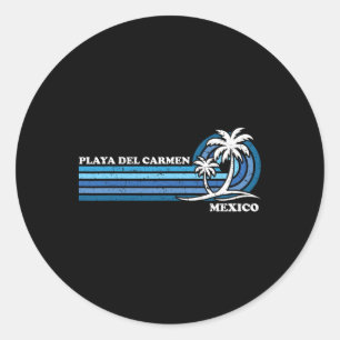 Sticker Rond Retro Vintage Vacances en famille Mexique Playa De