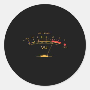 Sticker Rond Retro Vu Meter Audio Ingénieur Vintage M'enregistr