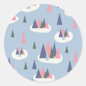 Sticker Rond Retro Wintery Holiday (Devant)