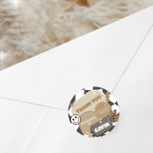 Sticker Rond Retro Young Wild et Three Birday Party