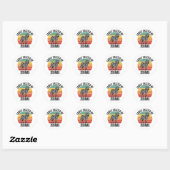 Sticker Rond Retro Zebra Sunset with Fun Wild Spirit (Feuille)
