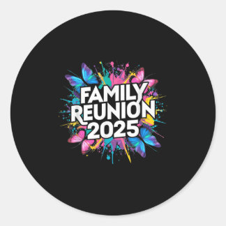 Sticker Rond Retrouvailles Familiales 2025 Papillons colorés Id