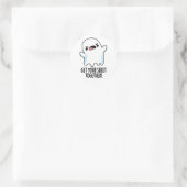 Sticker Rond Retrouvez votre feuille ensemble Funny Ghost Pun (Sac)
