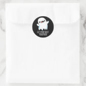 Sticker Rond Retrouvez votre feuille ensemble Funny Ghost Pun D (Sac)