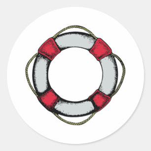Sticker Rond rettungsring LIFE plus saver