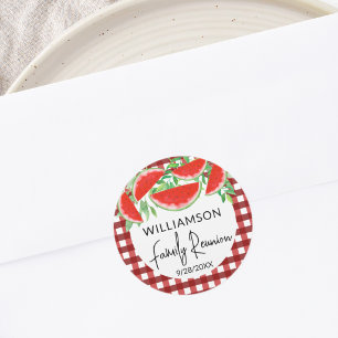 Sticker Rond Réunion de famille aux pastèques d'été