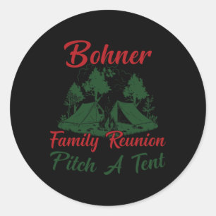 Sticker Rond Réunion de famille Bohner Montez une tente Famille