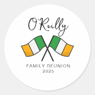 Sticker Rond Réunion de famille drapeau Irlande