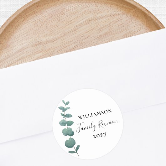 Sticker Rond Réunion de famille Eucalyptus moderne