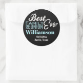 Sticker Rond Réunion de famille meilleure jamais rassemblé (Sac)