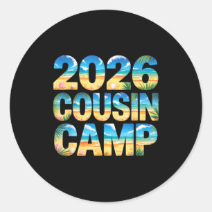 Sticker Rond Réunion de la famille du camp de cousins Vintage 2