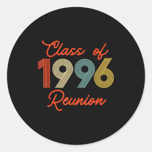 Sticker Rond Réunion de la promotion vintage de 1996 fête de ly