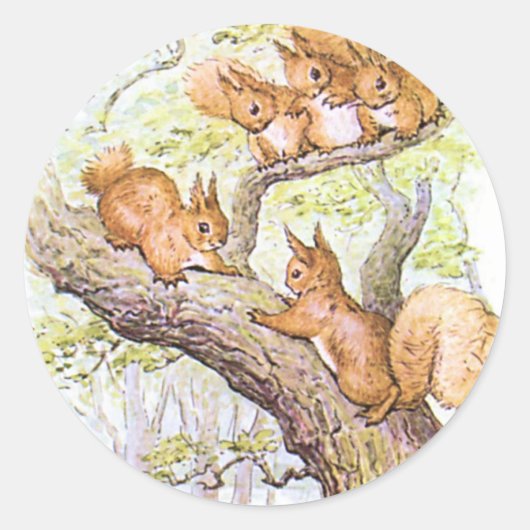 Sticker Rond Réunion des écureuils (Devant)