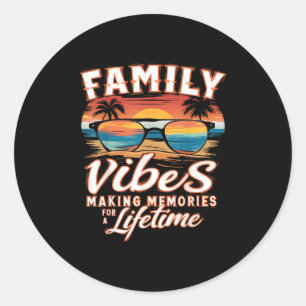 Sticker Rond Réunion familiale 2025 Vibes familiales Faire des 