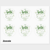 Sticker Rond Réunion familiale BONJOUR MON NOM EST (Feuille)