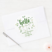 Sticker Rond Réunion familiale BONJOUR MON NOM EST (Enveloppe)