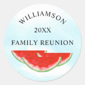 Sticker Rond Réunion familiale de pastèque (Devant)