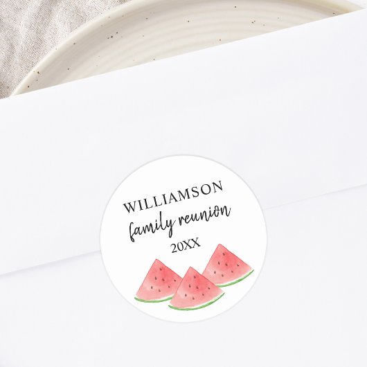 Sticker Rond Réunion familiale de pastèque
