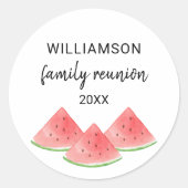 Sticker Rond Réunion familiale de pastèque (Devant)
